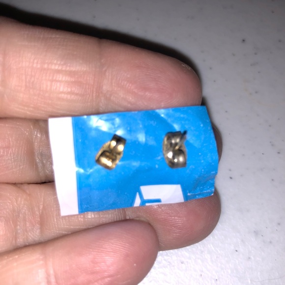 Jade Colored Post Earrings - Picture 2 of 2